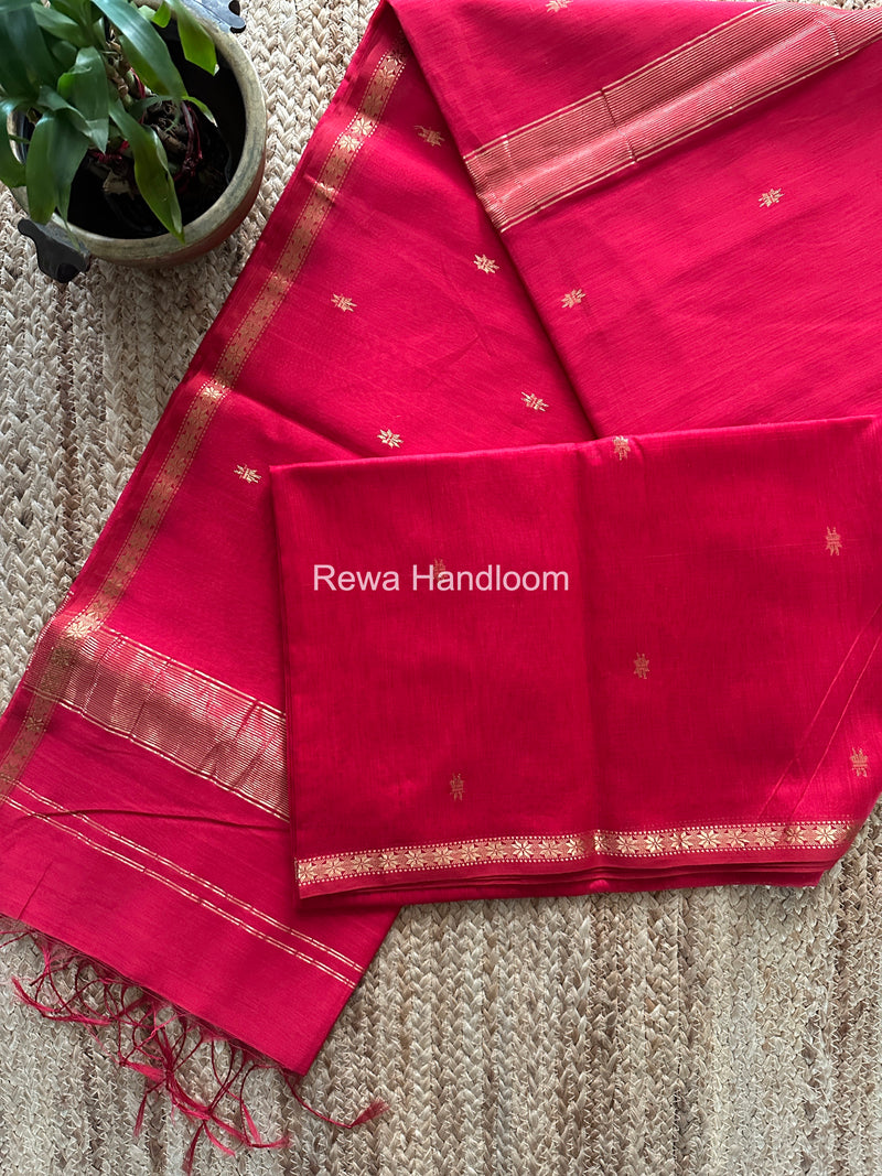 Rani Pink Star Butti Maheshwari Saree SSB041