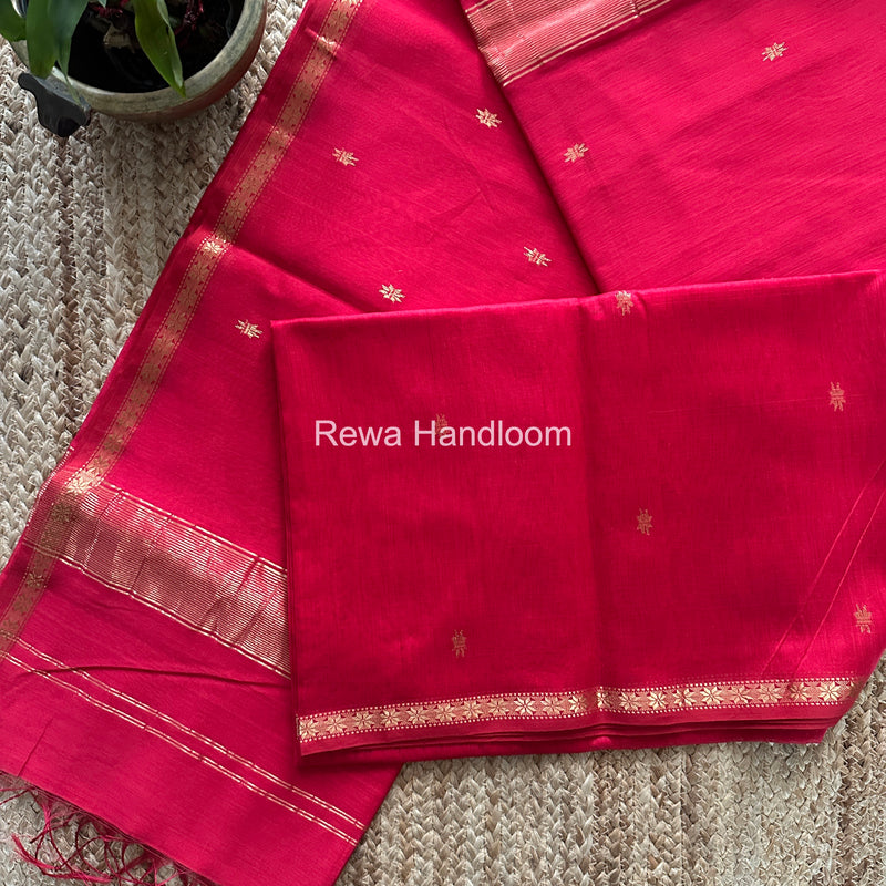 Rani Pink Star Butti Maheshwari Saree SSB041