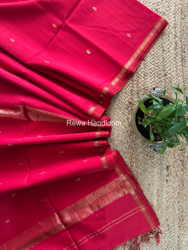 Rani Pink Star Butti Maheshwari Saree SSB041