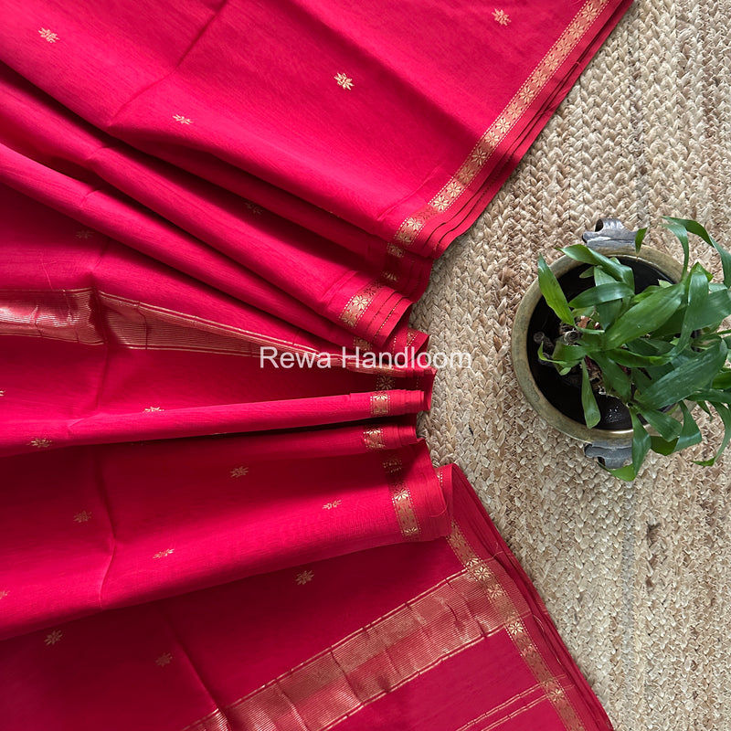Rani Pink Star Butti Maheshwari Saree SSB041