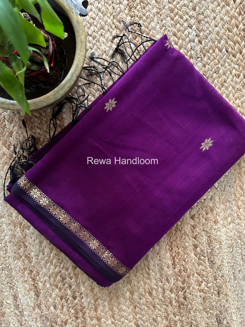 Purple Star Butti Maheshwari Saree SSB028