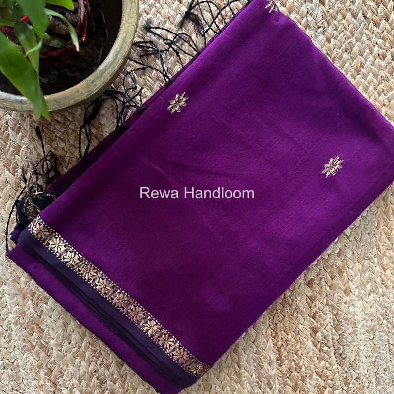 Purple Star Butti Maheshwari Saree SSB028
