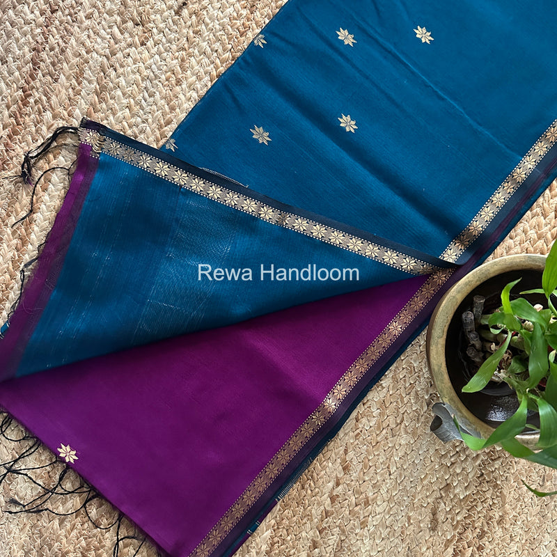 Purple Star Butti Maheshwari Saree SSB028