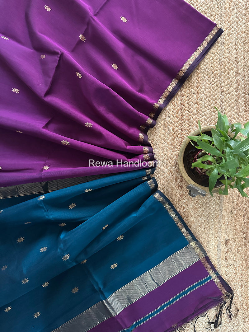 Purple Star Butti Maheshwari Saree SSB028