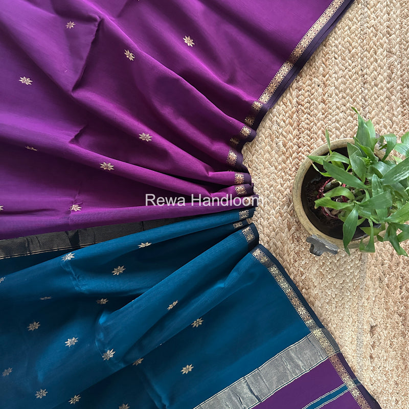 Purple Star Butti Maheshwari Saree SSB028