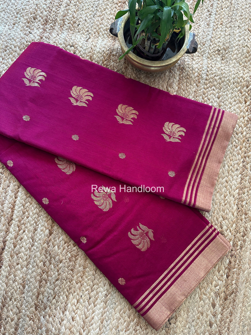 Chanderi Butta Zari Border Saree