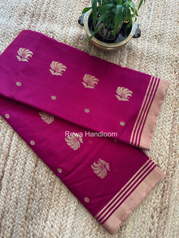Chanderi Butta Zari Border Saree