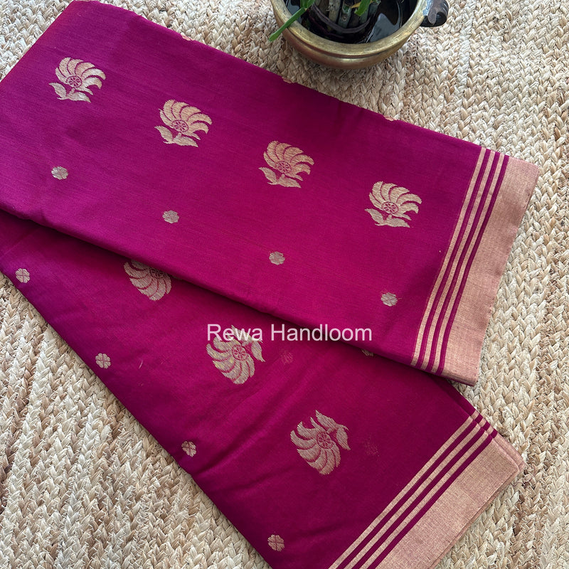Chanderi Butta Zari Border Saree