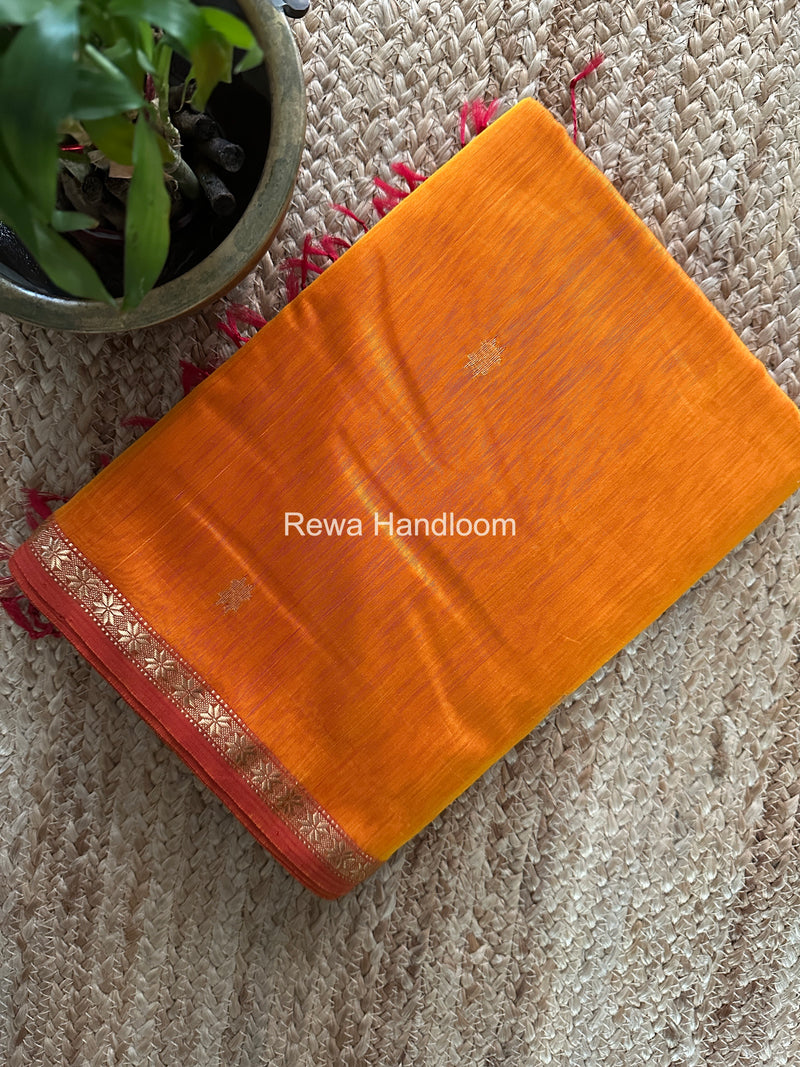 Orange Star Butti Maheshwari Saree SSB031