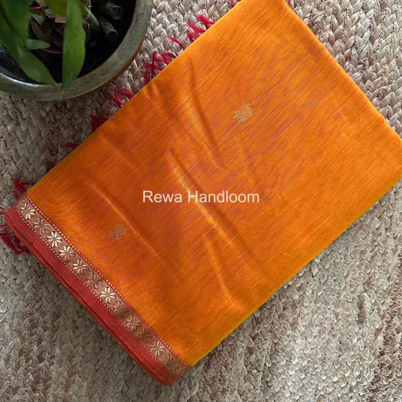 Orange Star Butti Maheshwari Saree SSB031