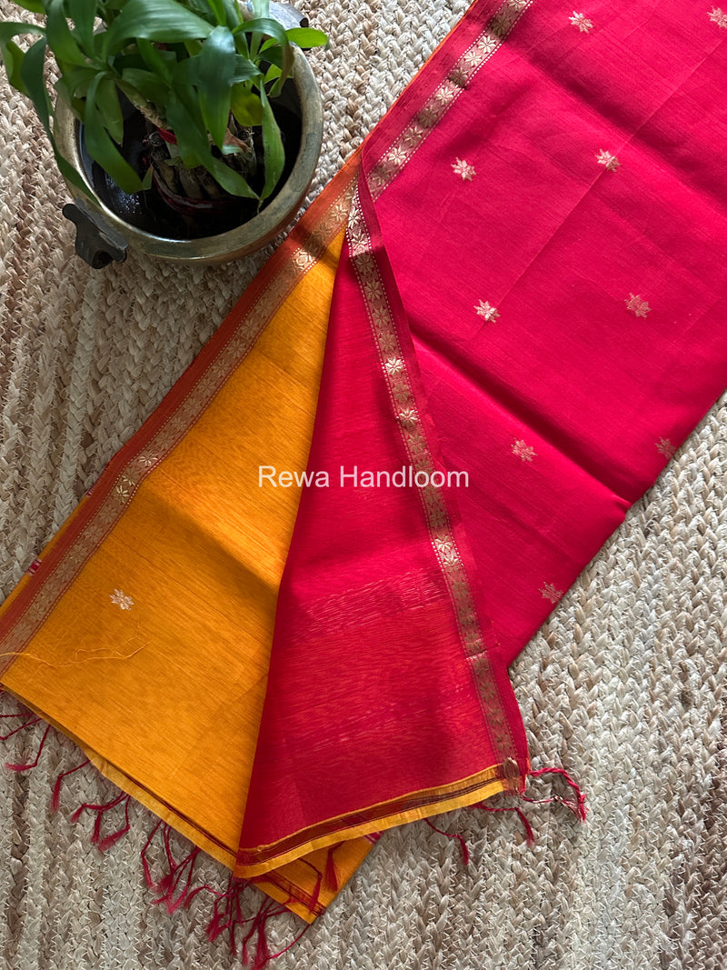 Orange Star Butti Maheshwari Saree SSB031