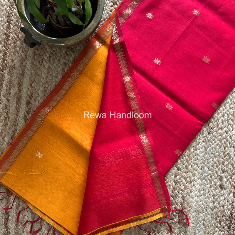 Orange Star Butti Maheshwari Saree SSB031