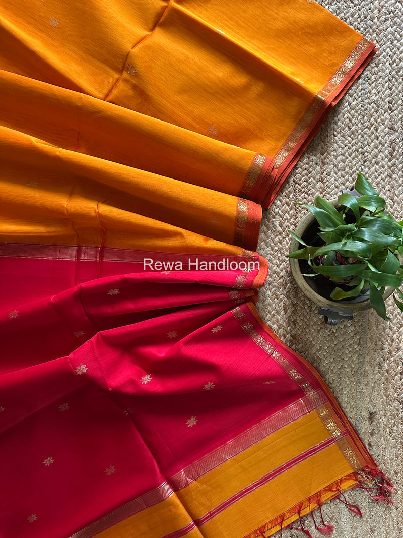 Orange Star Butti Maheshwari Saree SSB031