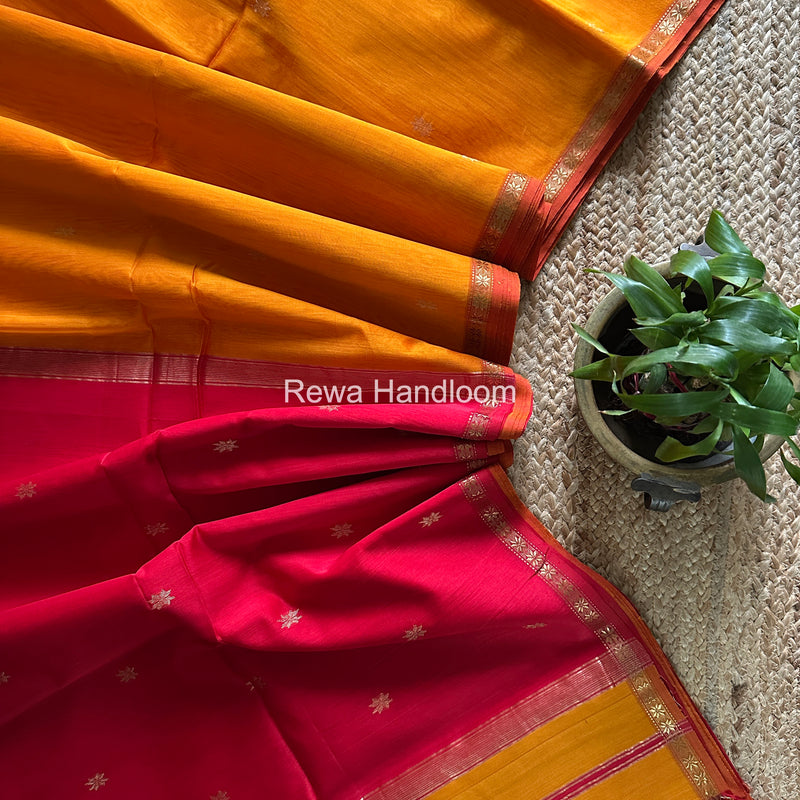 Orange Star Butti Maheshwari Saree SSB031
