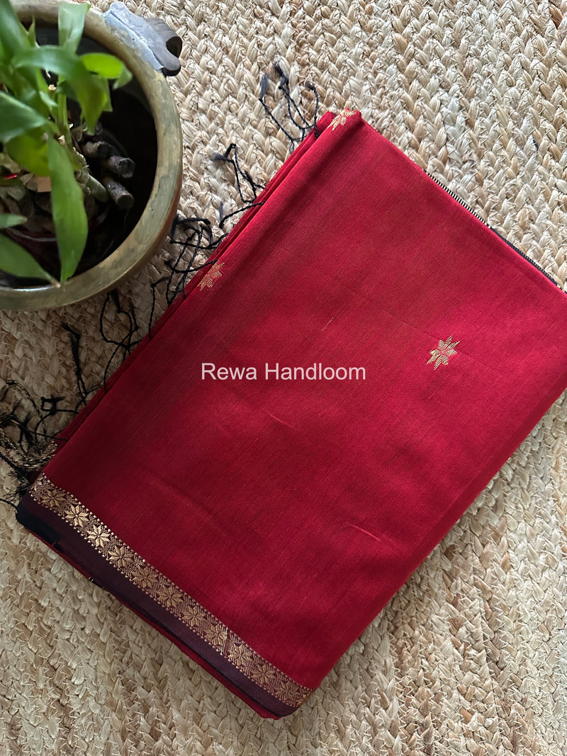 Red Star Butti Maheshwari Saree SSB026