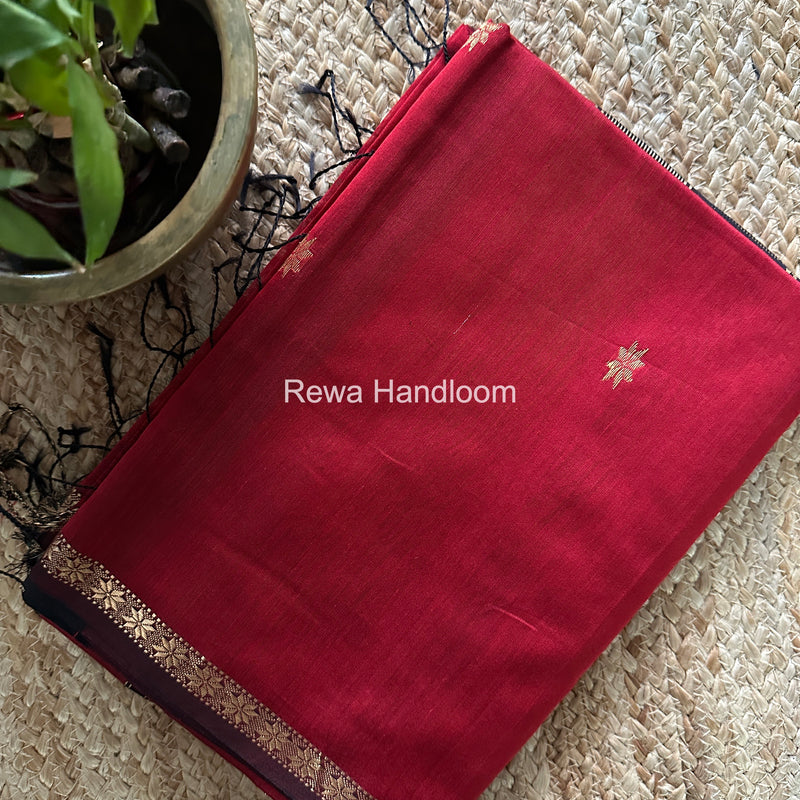 Red Star Butti Maheshwari Saree SSB026
