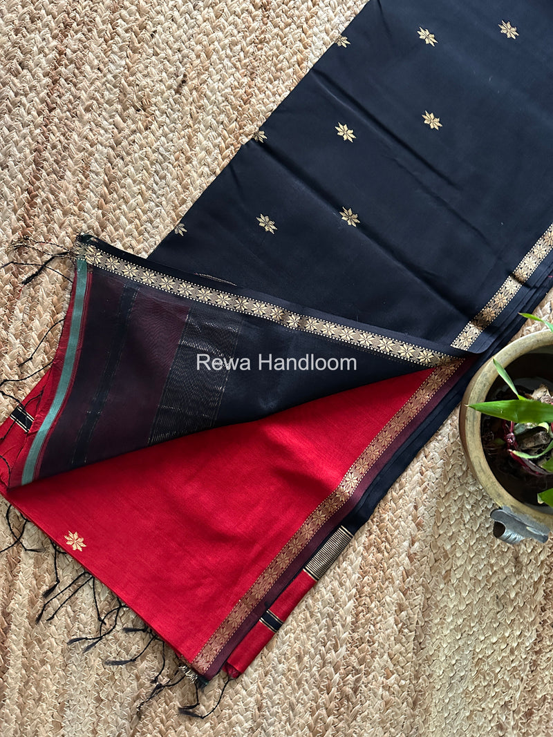 Red Star Butti Maheshwari Saree SSB026