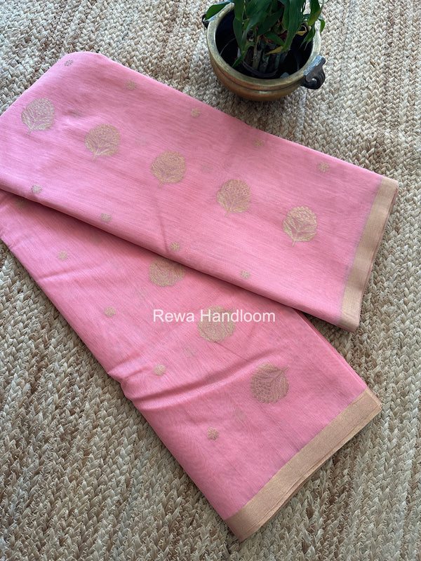 Chanderi Butta Zari Border Saree