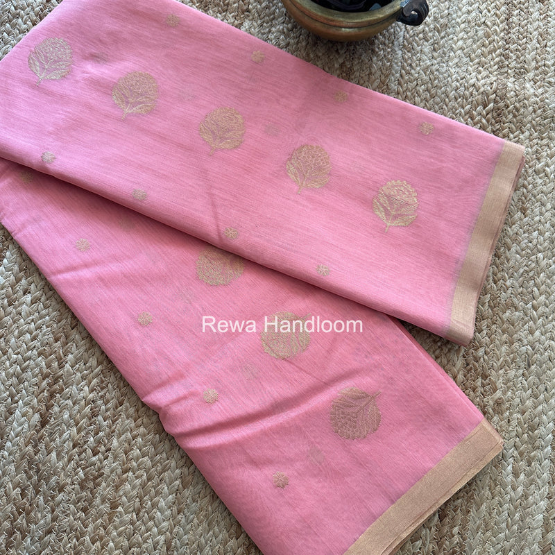 Chanderi Butta Zari Border Saree