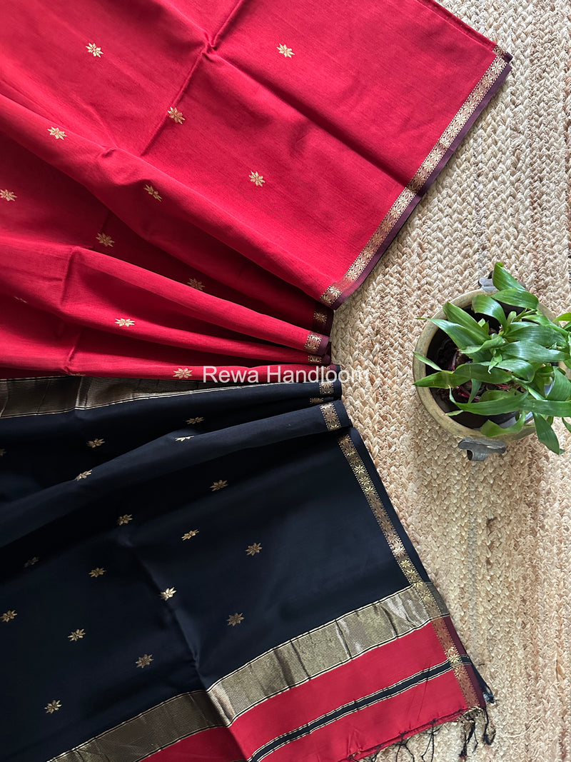 Red Star Butti Maheshwari Saree SSB026