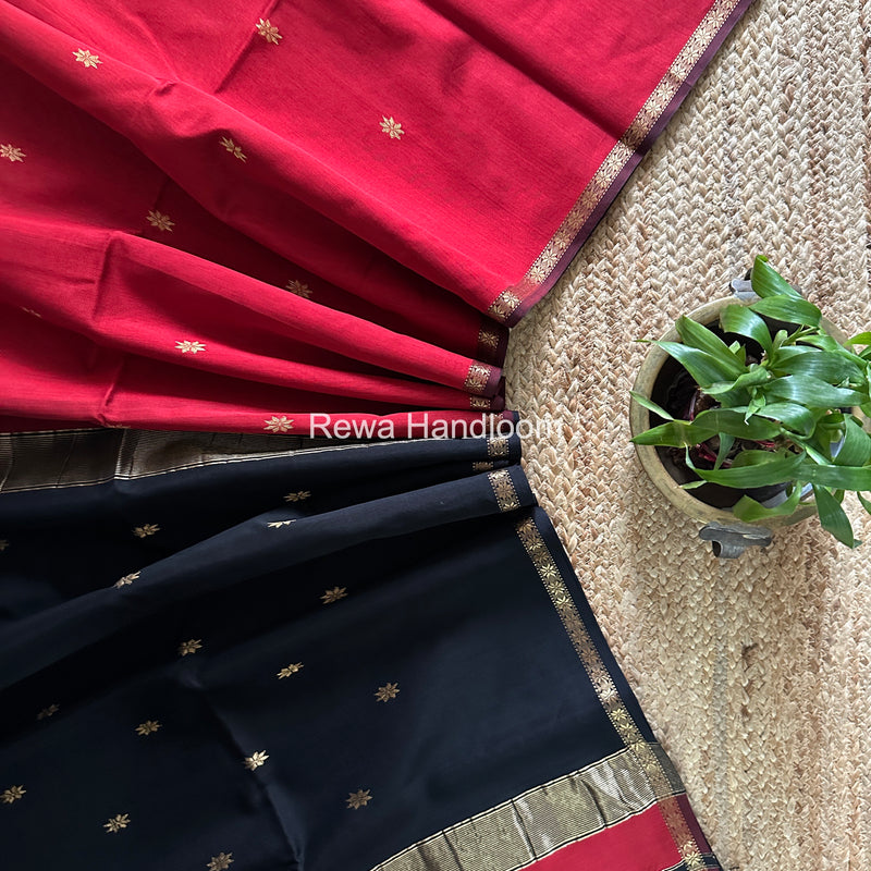 Red Star Butti Maheshwari Saree SSB026