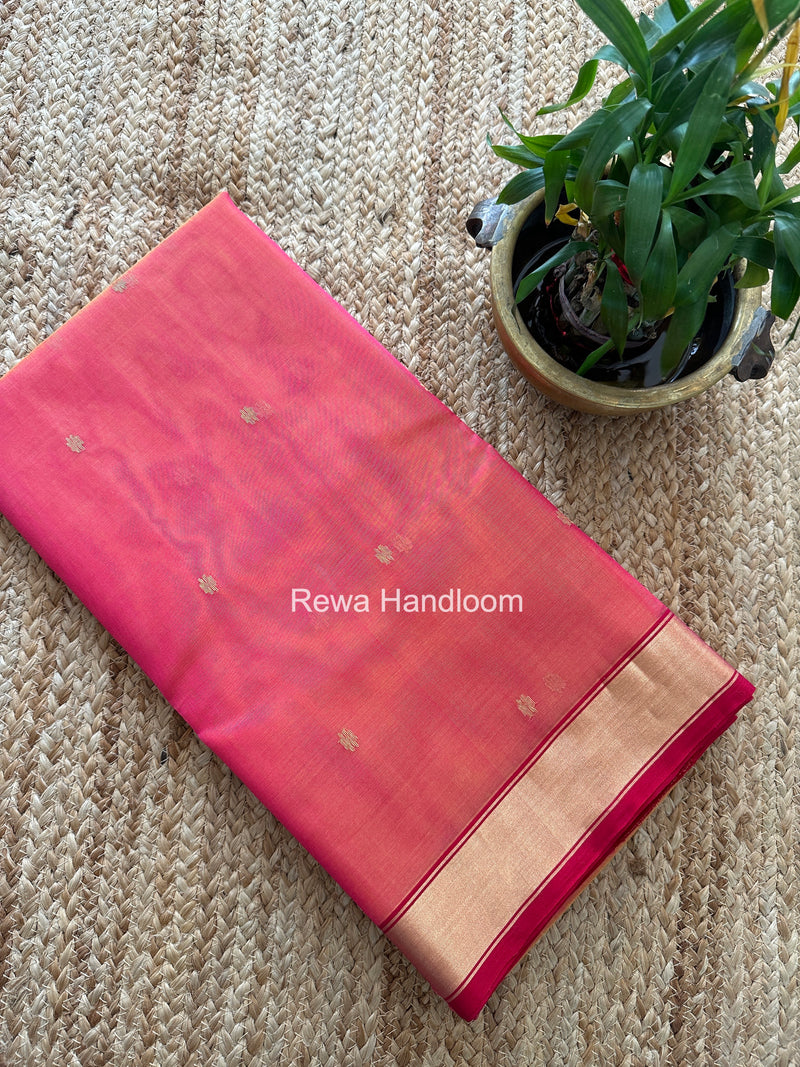 Pink Chanderi Butta Katan Silk Saree CBSS01