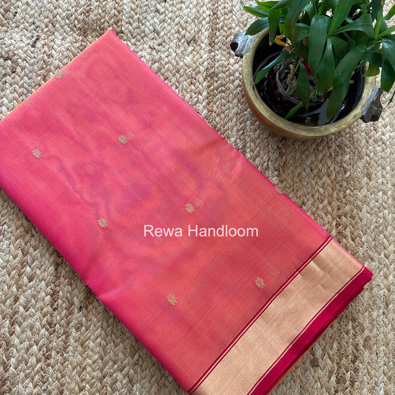 Pink Chanderi Butta Katan Silk Saree CBSS01