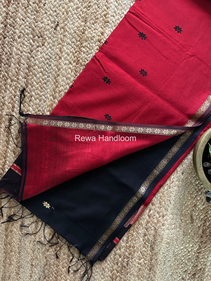 Black Star Butti Maheshwari Saree SSB040