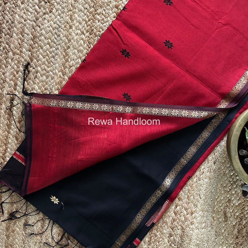 Black Star Butti Maheshwari Saree SSB040