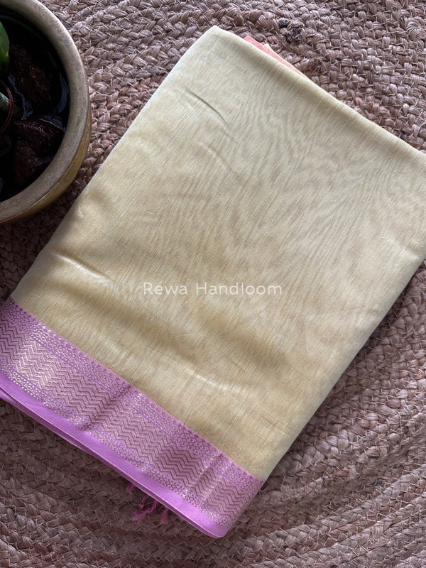 Maheshwari Light Yellow Gichha Pallu Saree GP054