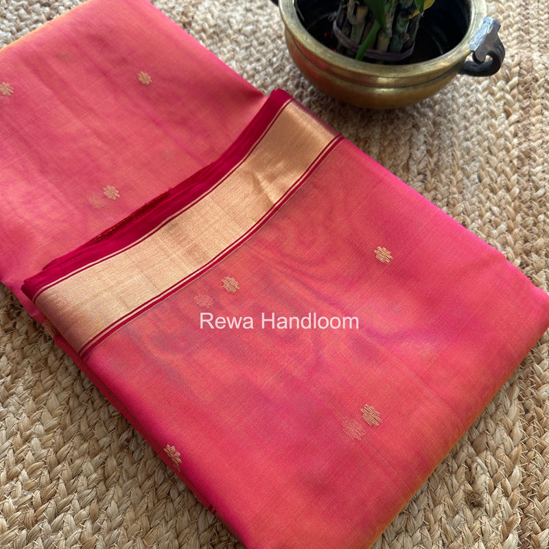 Pink Chanderi Butta Katan Silk Saree CBSS01