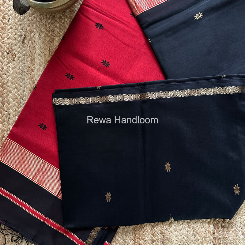 Black Star Butti Maheshwari Saree SSB040