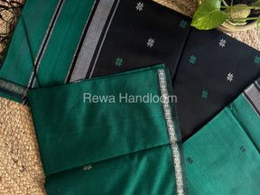 Green-Black Zari Butti ~ Maheshwari Saree-SBT02