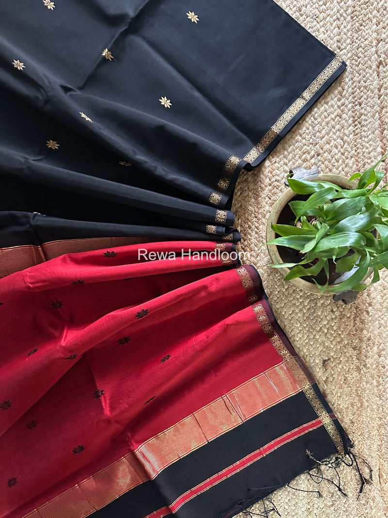 Black Star Butti Maheshwari Saree SSB040