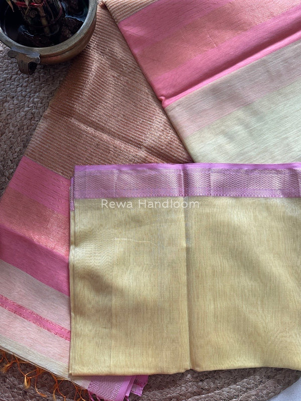 Maheshwari Light Yellow Gichha Pallu Saree GP054