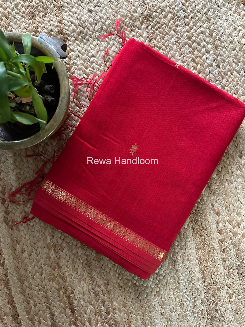 Red Star Butti Maheshwari Saree SSB037