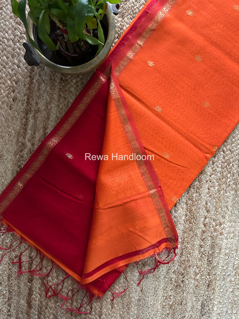 Red Star Butti Maheshwari Saree SSB037