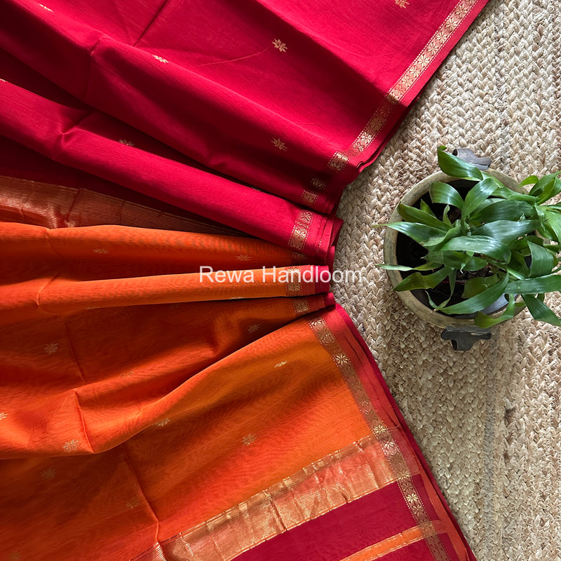 Red Star Butti Maheshwari Saree SSB037