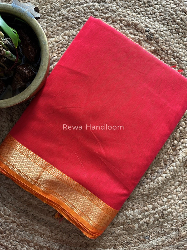 Maheshwari Fuchsia Red Gichha Pallu Saree GP049