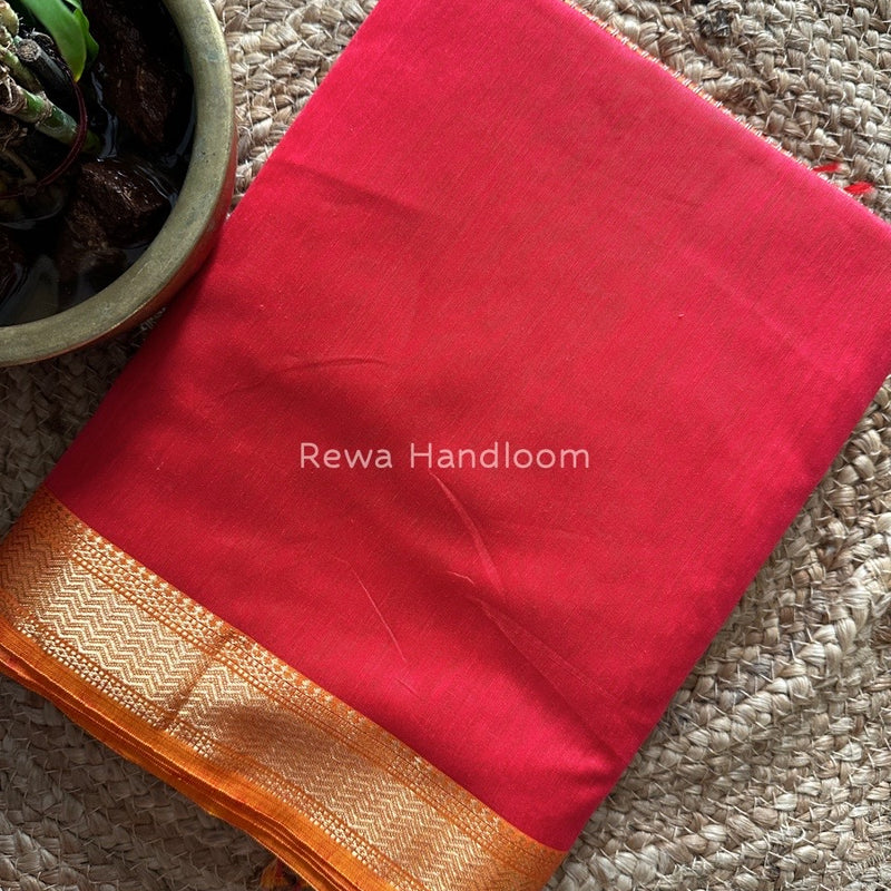Maheshwari Fuchsia Red Gichha Pallu Saree GP049