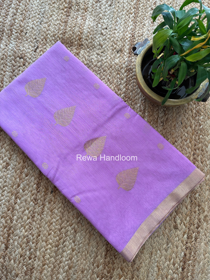 Lavender Chanderi Butta Zari Border Saree BSC06