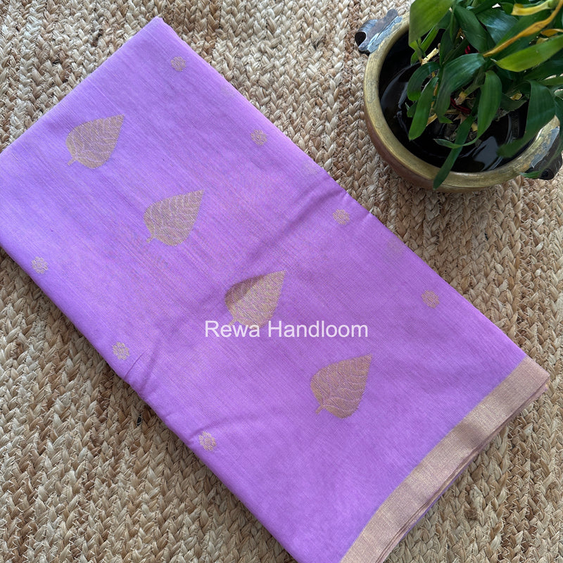 Lavender Chanderi Butta Zari Border Saree BSC06