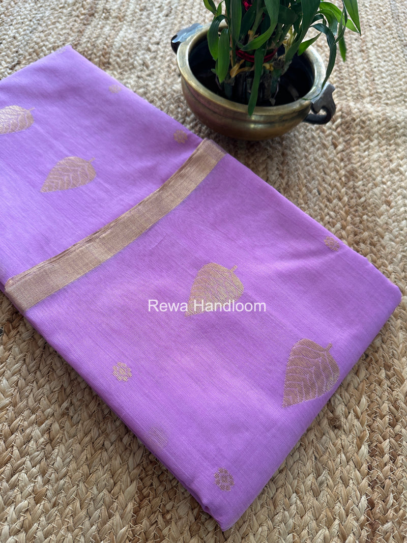 Lavender Chanderi Butta Zari Border Saree BSC06