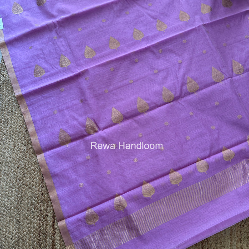 Lavender Chanderi Butta Zari Border Saree BSC06