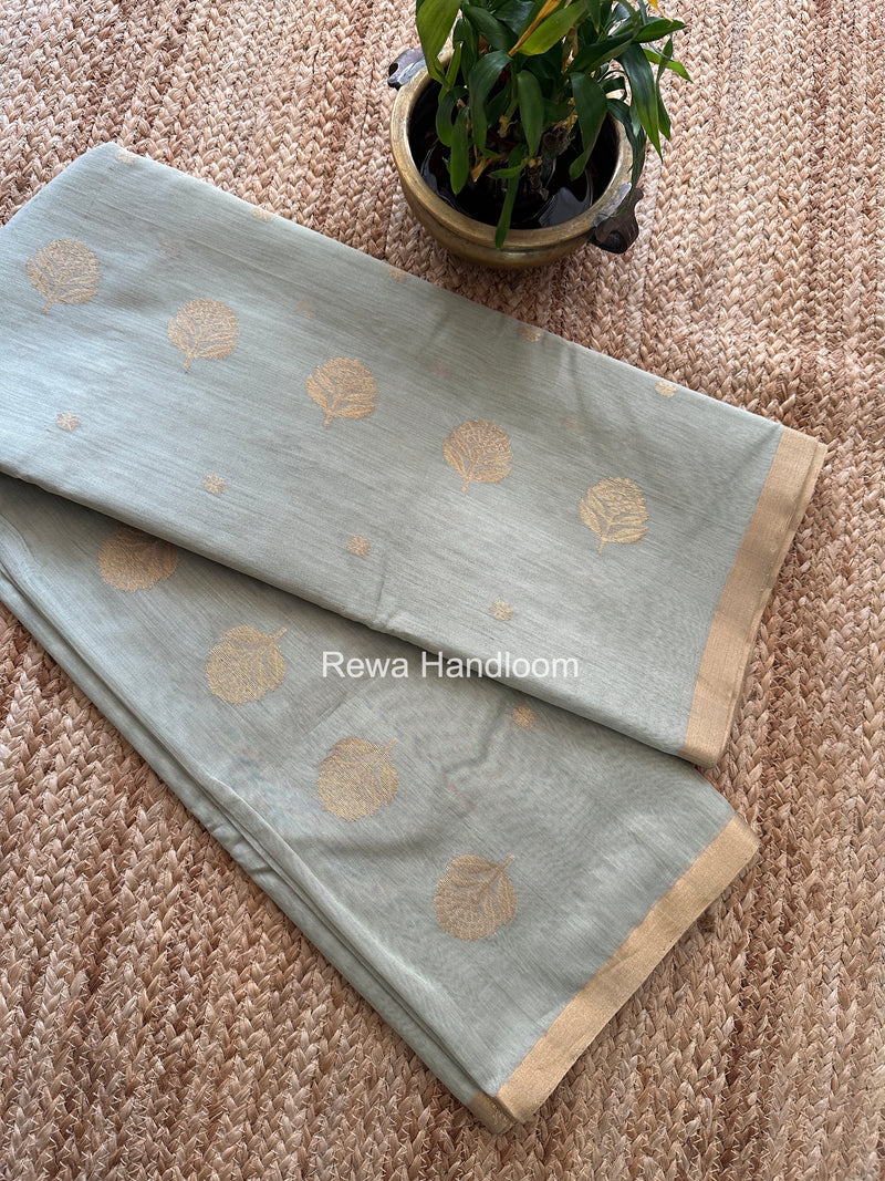 Chanderi Butta Zari Border Saree