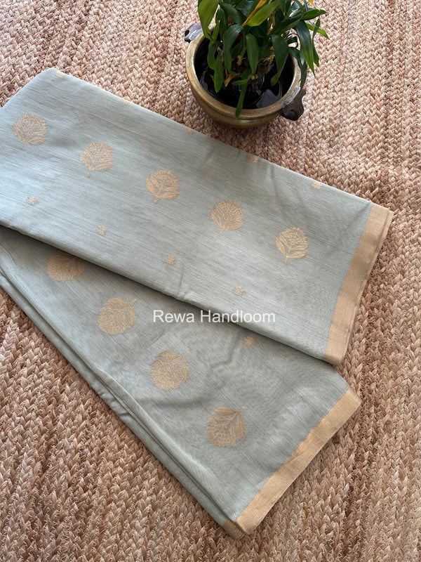 Chanderi Butta Zari Border Saree