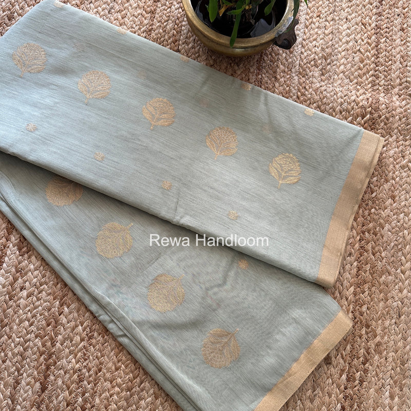 Chanderi Butta Zari Border Saree