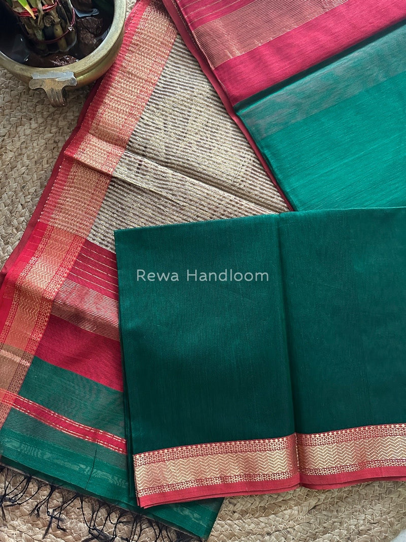 Maheshwari Green Gichha Pallu Saree GP041