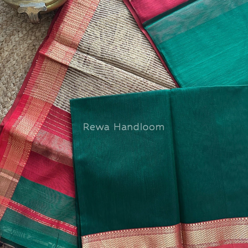 Maheshwari Green Gichha Pallu Saree GP041