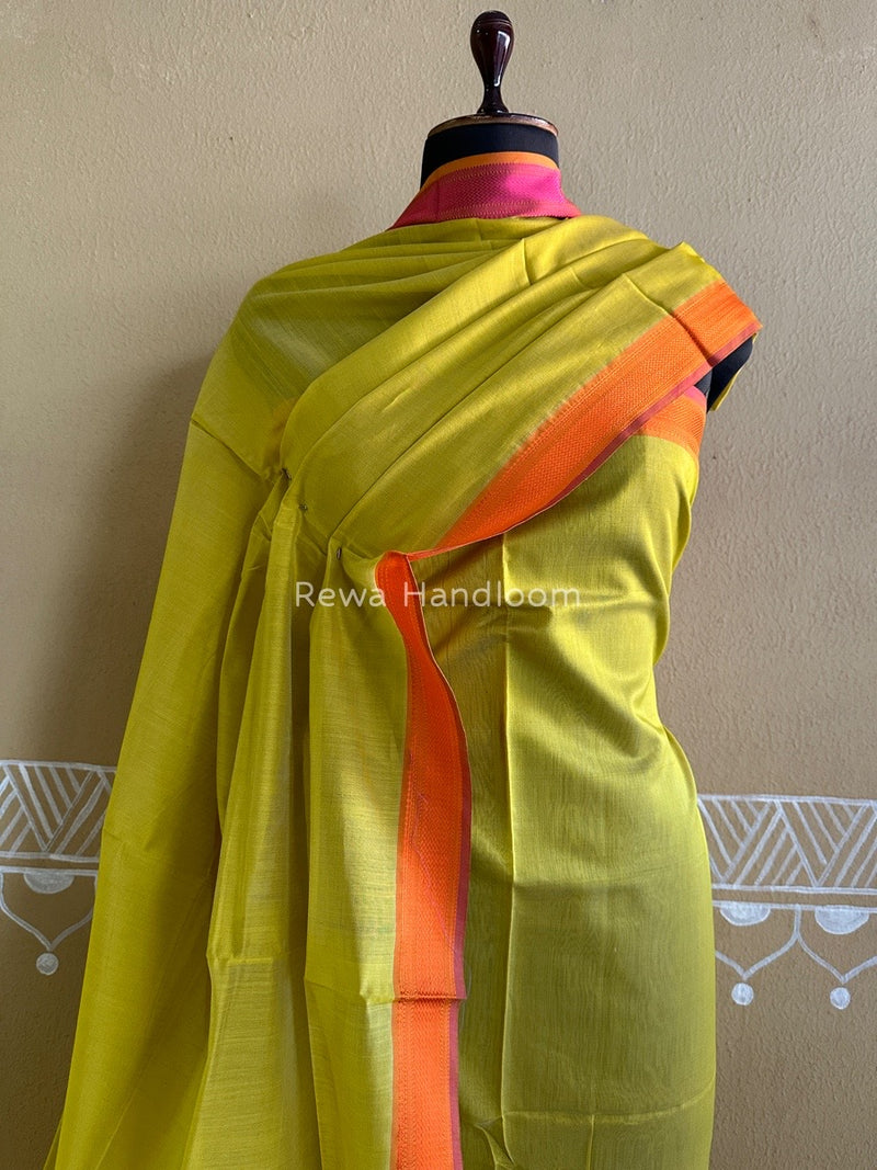 Maheshwari Light Yellow Multicolour Dress Material RTP012